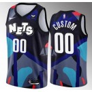Men's Brooklyn Nets Custom Navy 2023 City Icon Heat Press Jersey