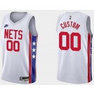 Men's Brooklyn Nets Custom White Classic Icon Hot Press Jersey