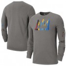 Men's Brooklyn Nets Gray 2022 City Edition Essential Expressive Long Sleeve T-Shirt