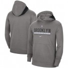 Men's Brooklyn Nets Gray Spotlight On Court Practice Performance Pullover Hoodie
