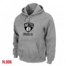 Men's Brooklyn Nets Grey Printed Pullover Hoodie