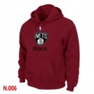 Men's Brooklyn Nets Red Printed Pullover Hoodie