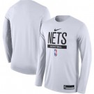 Men's Brooklyn Nets White 2022 Legend On Court Practice Performance Long Sleeve T Shirt