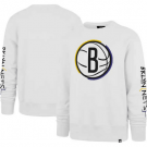 Men's Brooklyn Nets White City Edition Two Peat Headline Pullover Sweatshirt