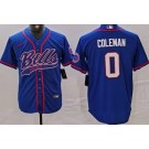 Men's Buffalo Bills #0 Keon Coleman Limited Blue Fashion Baseball Jersey