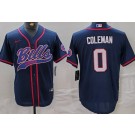 Men's Buffalo Bills #0 Keon Coleman Limited Navy Fashion Baseball Jersey