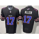 Men's Buffalo Bills #17 Josh Allen Limited Black Fashion FUSE Vapor Jersey