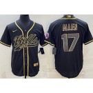Men's Buffalo Bills #17 Josh Allen Limited Black Gold Baseball Jersey