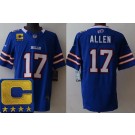 Men's Buffalo Bills #17 Josh Allen Limited Blue FUSE 2023 Captain Patch Vapor Jersey