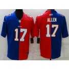 Men's Buffalo Bills #17 Josh Allen Limited Blue Red Split Vapor Jersey