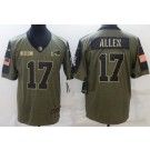 Men's Buffalo Bills #17 Josh Allen Limited Olive 2021 Salute To Service Jersey
