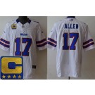 Men's Buffalo Bills #17 Josh Allen Limited White FUSE 2023 Captain Patch Vapor Jersey