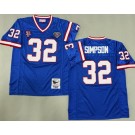 Men's Buffalo Bills #32 OJ Simpson Blue Throwback Jersey