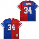 Men's Buffalo Bills #34 Thurman Thomas Blue Red Split 1990 Throwback Jersey