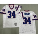 Men's Buffalo Bills #34 Thurman Thomas White 1990 Throwback Jersey