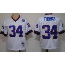 Men's Buffalo Bills #34 Thurman Thomas White Throwback Jersey