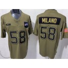 Men's Buffalo Bills #58 Matt Milano Limited Green 2025 Salute To Service Jersey