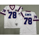 Men's Buffalo Bills #78 Bruce Smith White 1990 Throwback Jersey