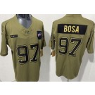 Men's Buffalo Bills #97 Joey Bosa Limited Green 2025 Salute To Service Jersey