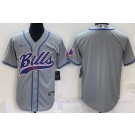 Men's Buffalo Bills Blank Gray Baseball Jersey