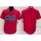 Men's Buffalo Bills Blank Red Baseball Jersey