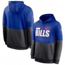 Men's Buffalo Bills Blue Charcoal Sideline Impact Lockup Performance Pullover Hoodie