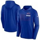 Men's Buffalo Bills Blue Lightweight Performance Hooded Long Sleeve T Shirt