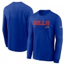 Men's Buffalo Bills Blue Sideline Infograph Lock Up Performance Long Sleeve T Shirt