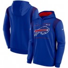 Men's Buffalo Bills Blue Sideline Logo Performance Pullover Hoodie