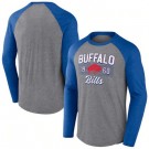 Men's Buffalo Bills Gray 1960 Tri Blend Raglan Athletic Long Sleeve T Shirt