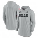 Men's Buffalo Bills Gray 2024 Salute to Service Lightweight Performance Long Sleeve Hooded T Shirt