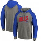 Men's Buffalo Bills Gray Slant Strike Tri Blend Raglan Pullover Hoodie