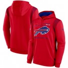 Men's Buffalo Bills Red Sideline Logo Performance Pullover Hoodie