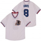 Men's Bull Durham #8 Crash Davis White Baseball Jersey