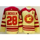 Men's Calgary Flames #28 Elias Lindholm Cream 2023 Heritage Classic Authentic Jersey