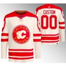 Men's Calgary Flames Customized 2023 Cream Heritage Classic Authentic Jersey
