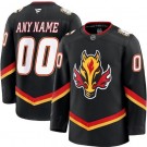 Men's Calgary Flames Customized Black Fanatics Authentic Jersey