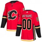 Men's Calgary Flames Customized Red Authentic Jersey
