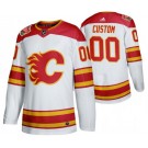 Men's Calgary Flames Customized White 2019 Heritage Classic Authentic Jersey