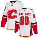 Men's Calgary Flames Customized White Authentic Jersey
