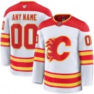 Men's Calgary Flames Customized White Fanatics Authentic Jersey