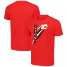Men's Calgary Flames Starter Red Color Scratch T Shirt