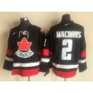 Men's Canada #2 Al MacInnis Black Hockey Jersey