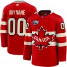 Men's Canada Customized Red 2025 4 Nations Face Off Authentic Jersey
