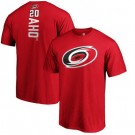 Men's Carolina Hurricanes #20 Sebastian Aho Red Printed T Shirt 112579