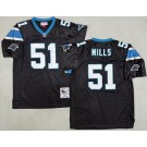 Men's Carolina Panthers #51 Sam Mills Black 1996 Throwback Jersey