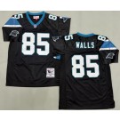 Men's Carolina Panthers #85 Wesley Walls Black 1996 Throwback Jersey