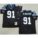Men's Carolina Panthers #91 Kevin Greene Black 1996 Throwback Jersey