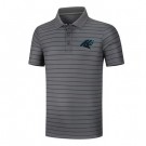Men's Carolina Panthers Anthracite Collection Striped Performance Pique Polo