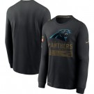 Men's Carolina Panthers Black 2020 Salute To Service Long Sleeves T Shirt 211